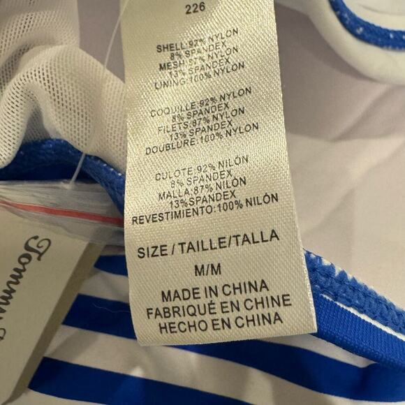 Tommy Bahama Striped Bandeau Tankini Top Sleeveless Beaming Blue Size M NWT - Picture 6 of 11